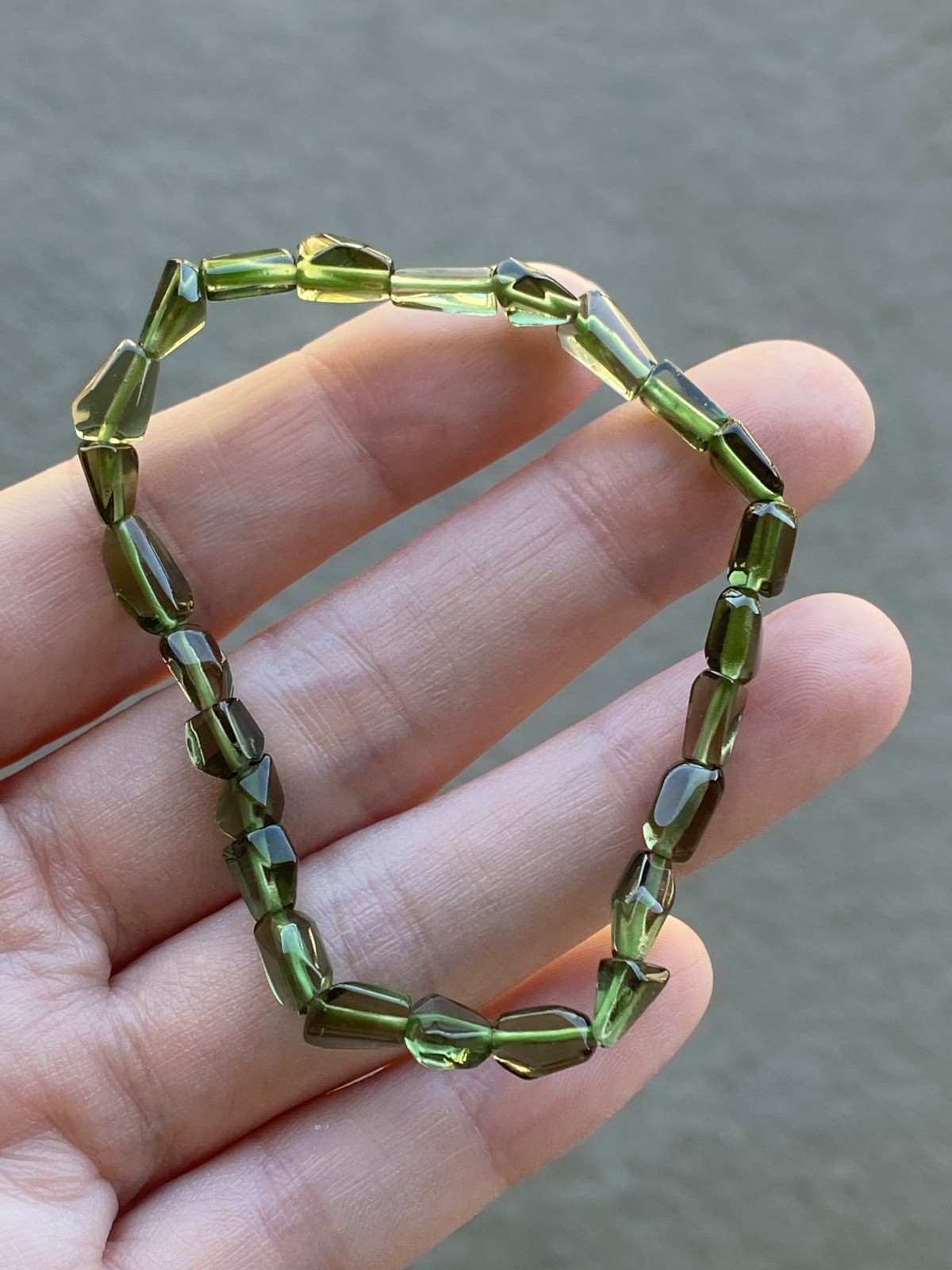 Certified Natural Moldavite Bracelet | Freeform Czech Moldavite | Approx. 5mm