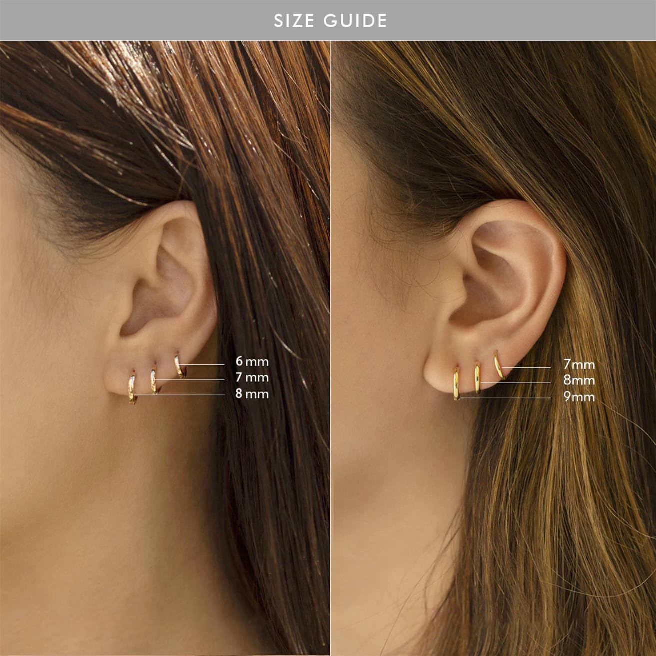 Small Gold Hinged Huggie Hoop Earrings for Women Lobe Cartilage Lightweight