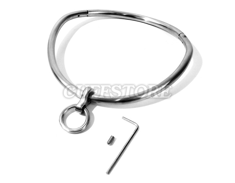 16″ Collar Curved Eternity Satin Stainless Steel Locking Necklace – CuffStore