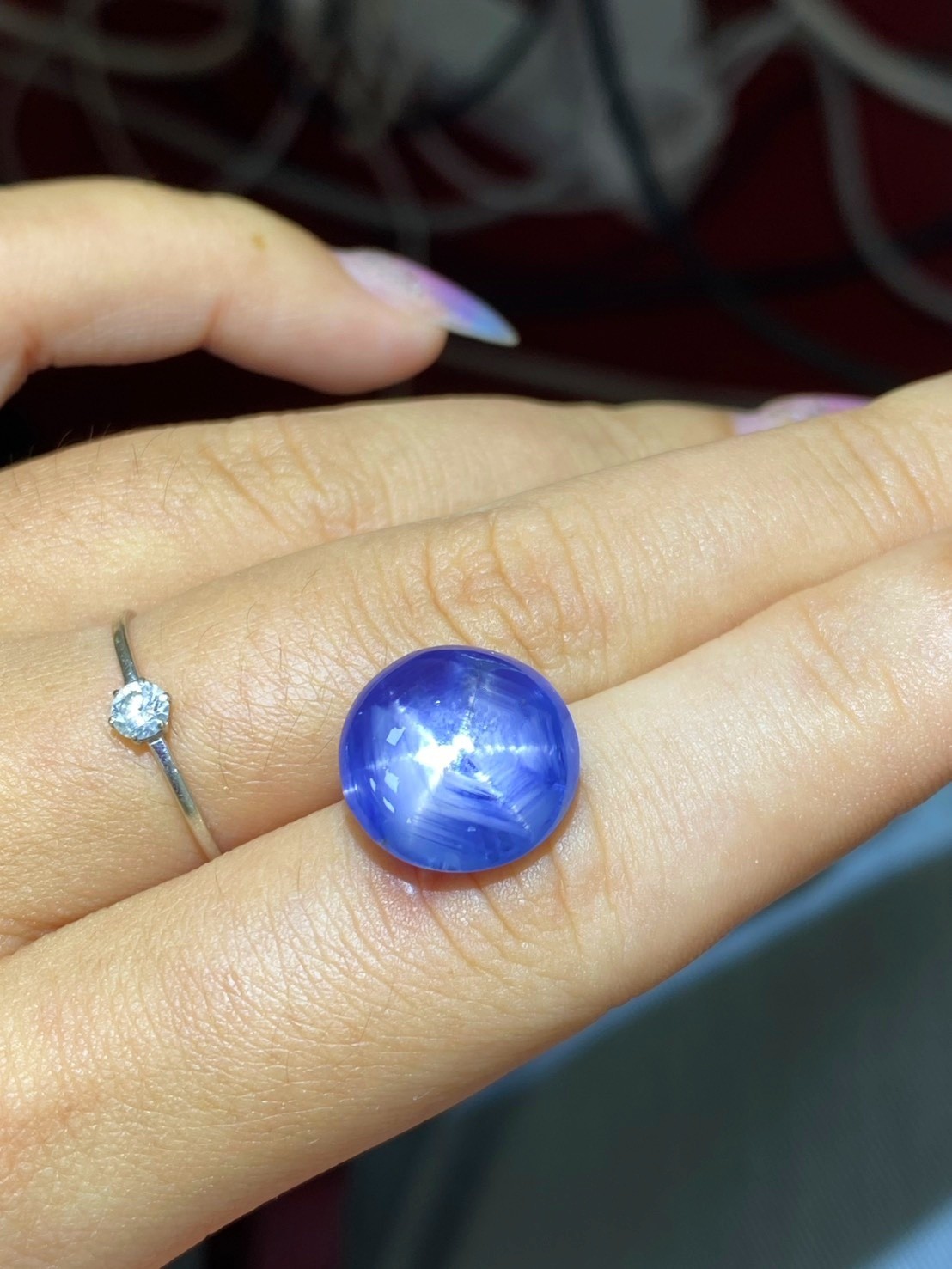 [jerseychou] Natural Star Sapphire 13.42 ct , Sri Lanka, No heat ,AIG