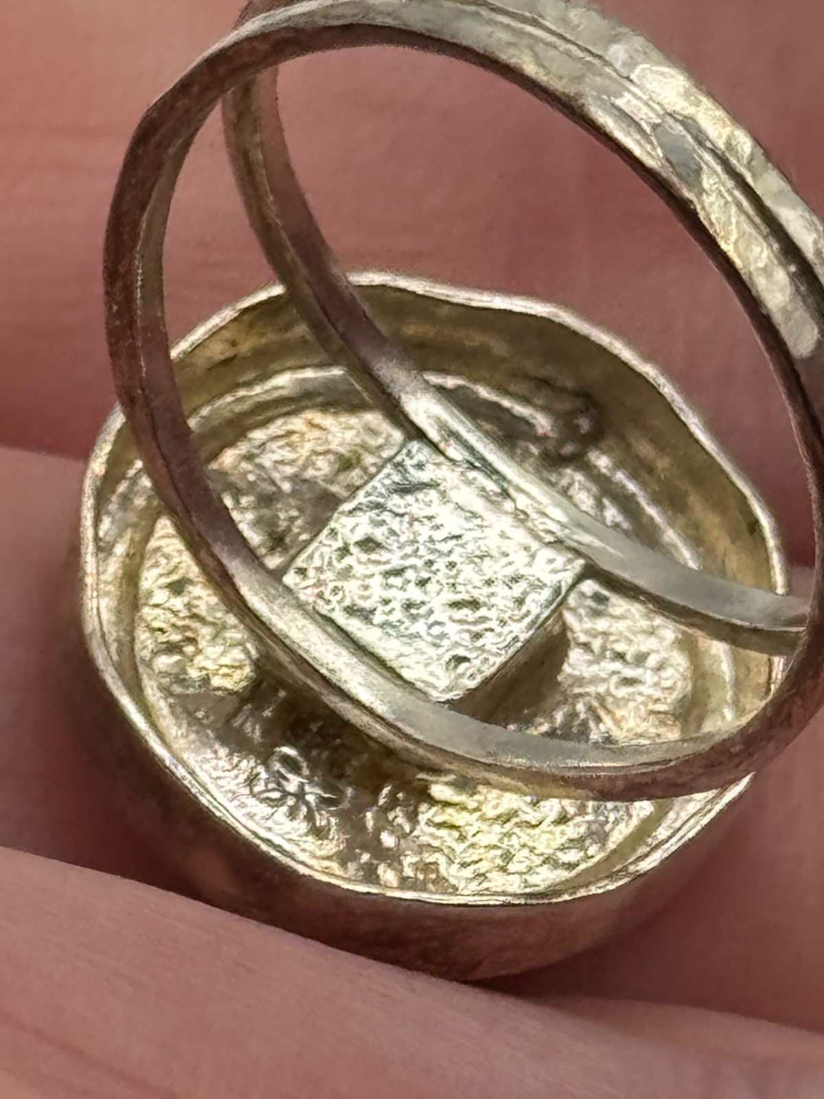 Luli Hamersztein Sterling Silver Roman Glass Ring Size 7