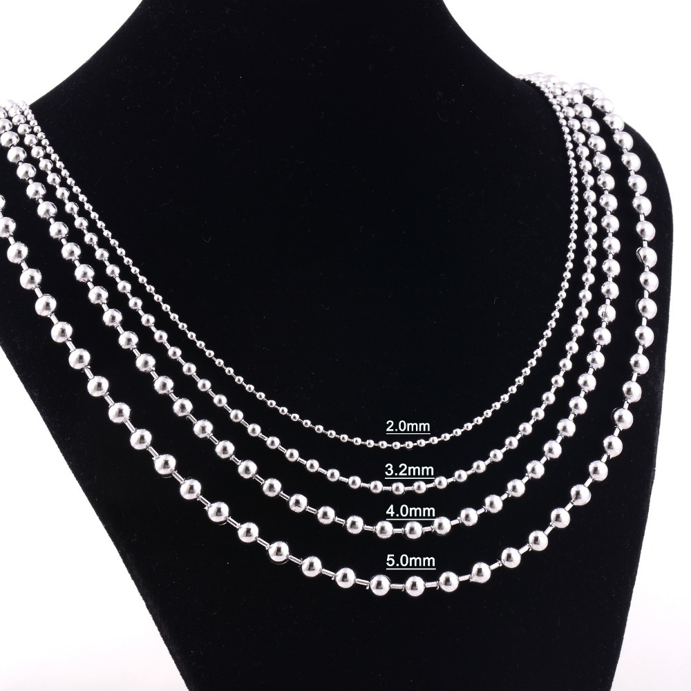 Stainless Steel 45 cm (17.8 Inch) 2mm Ball Link Neck Chain Necklace