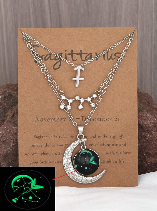3 Pack Zodiac Constellation Pendant Necklaces – 12 Stars Astrology Jewelry Set