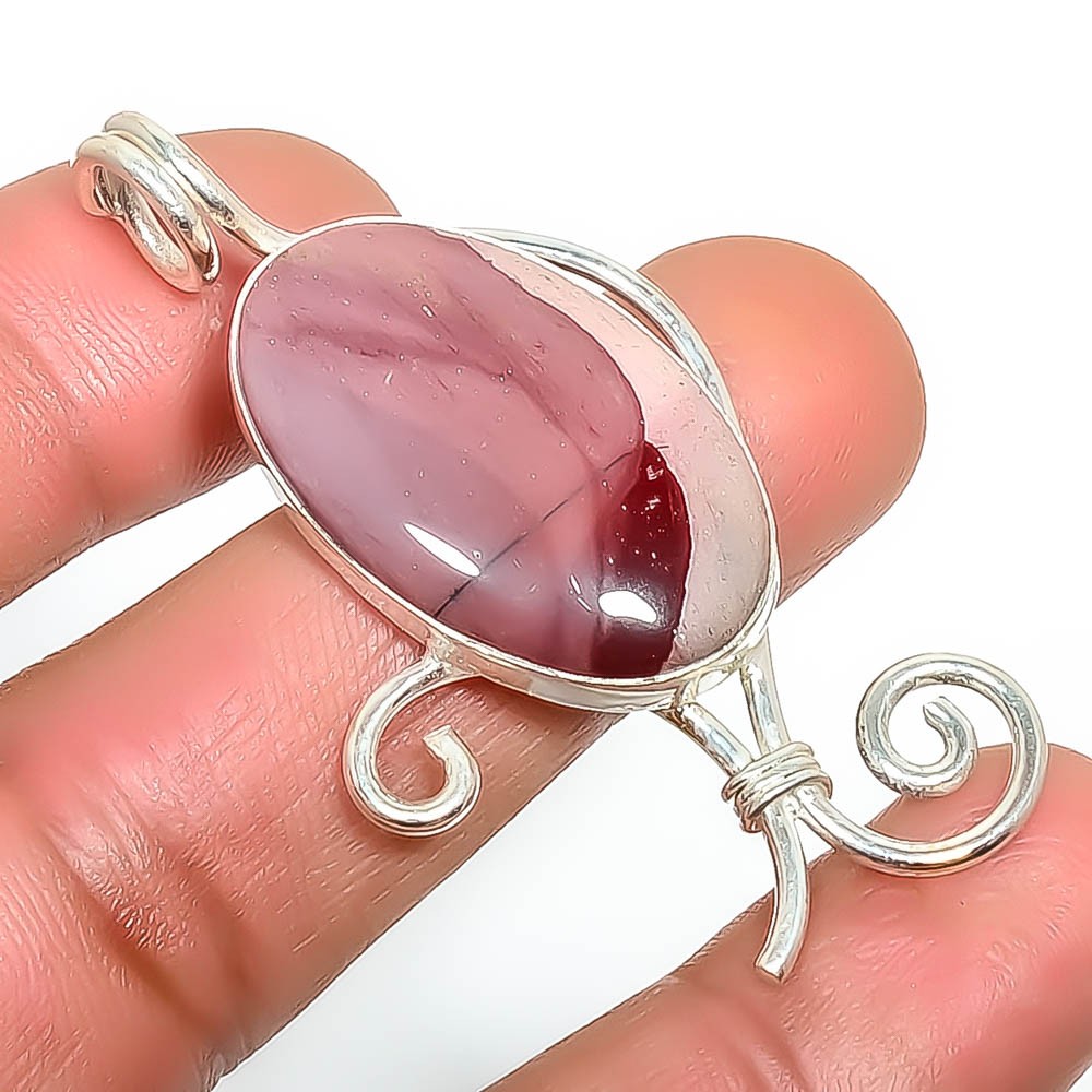 Mookaite – Australia Handmade Silver Plated Pendant 2.15″ T2