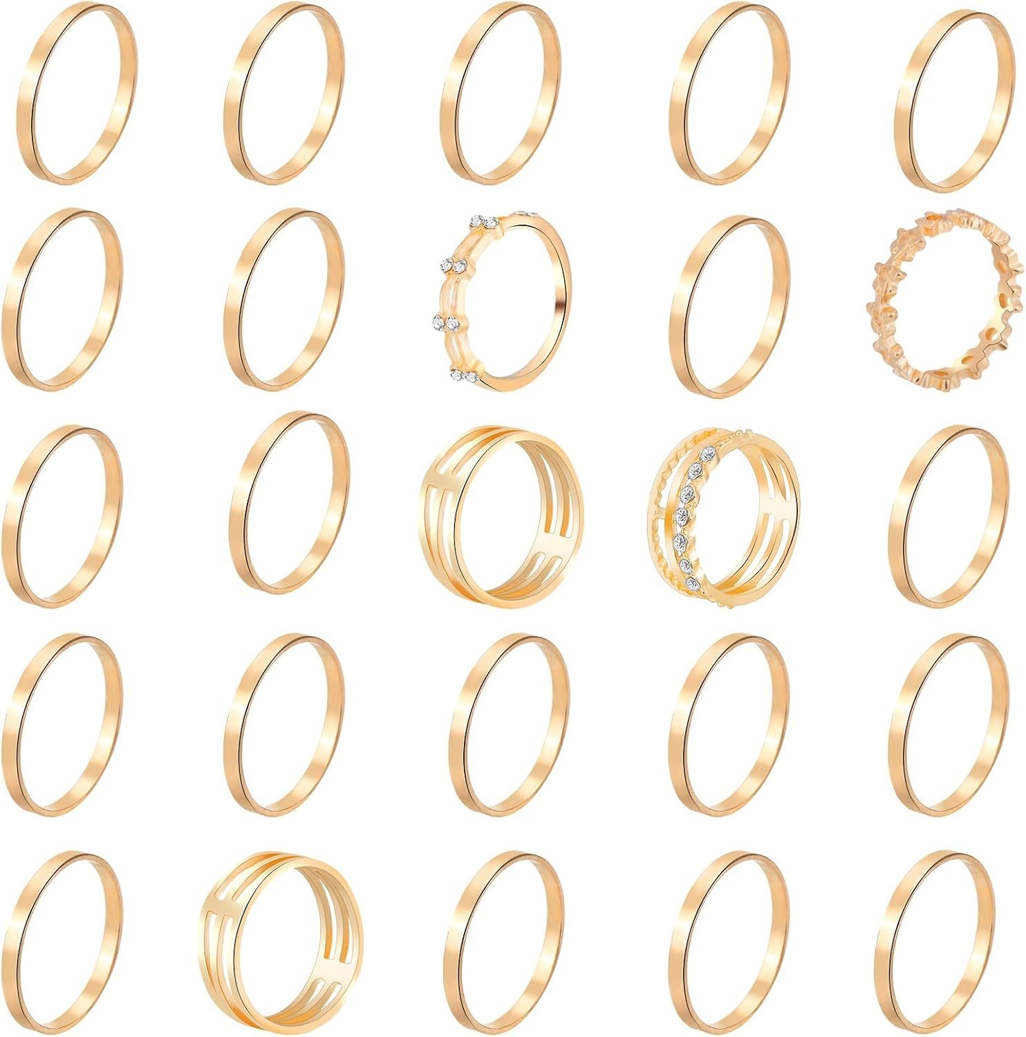 18-31 Pcs Knuckle Rings for Women Stackable Rings Sets Vintage Joint Finger R…