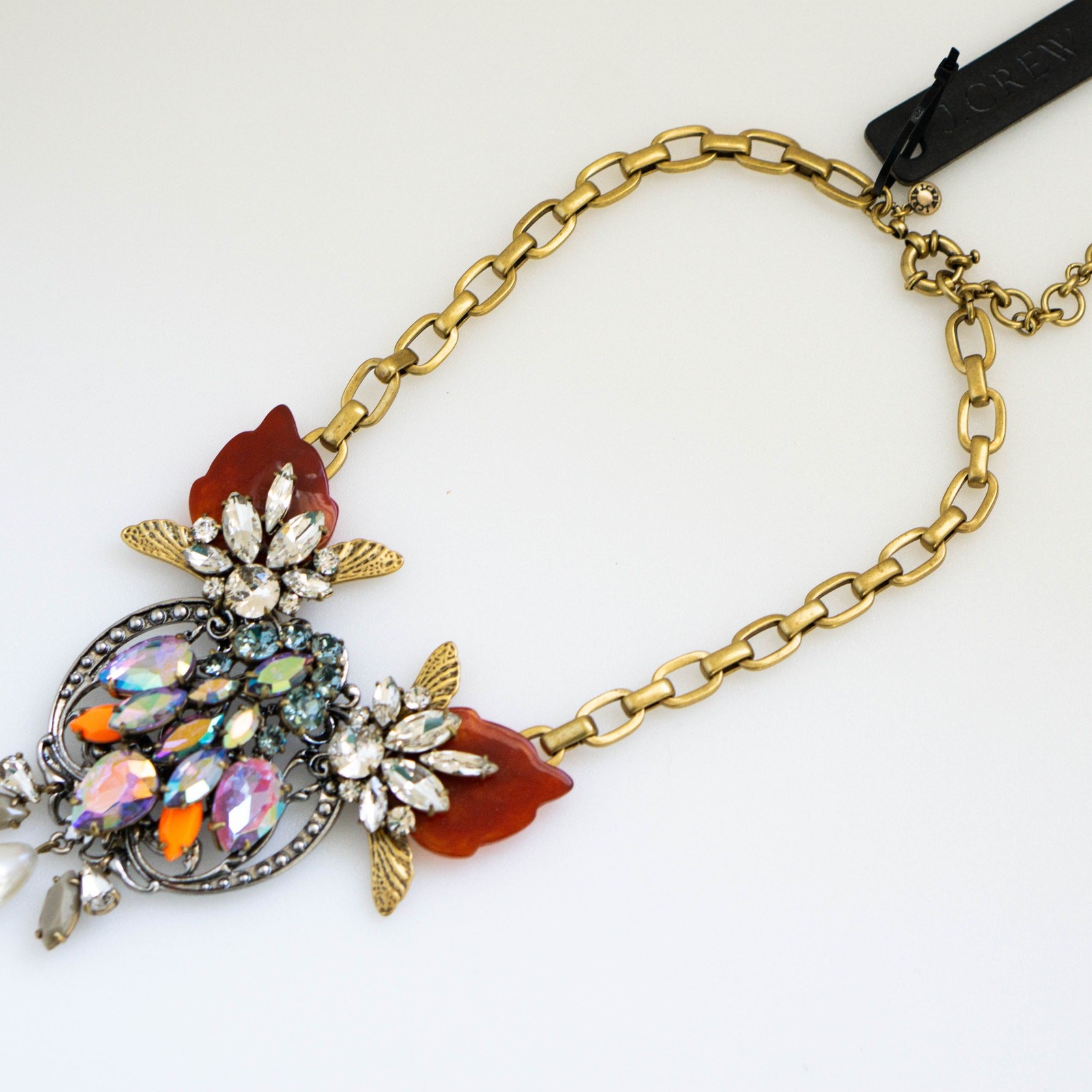 J.Crew Crystal Pearl Statement Necklace