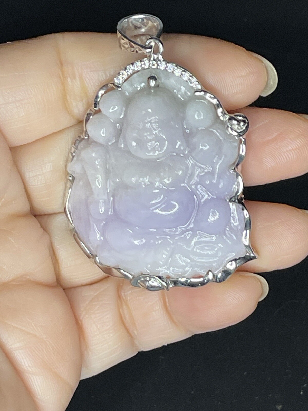 Maitreya Buddha pendant 100% Natural Jade & Natural Color