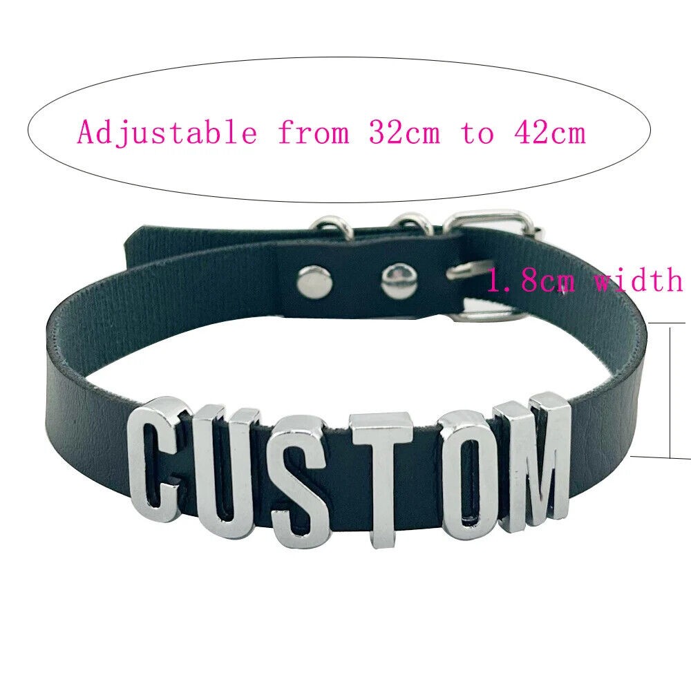 Customized Bdsm Slave Daddy Collar Punk Goth Chocker Necklace Cosplay Choker Z3