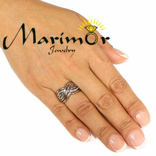 Women’s Round Cut Crystal Stainless Steel Anniversary/infinity Ring Band Sz 5-10