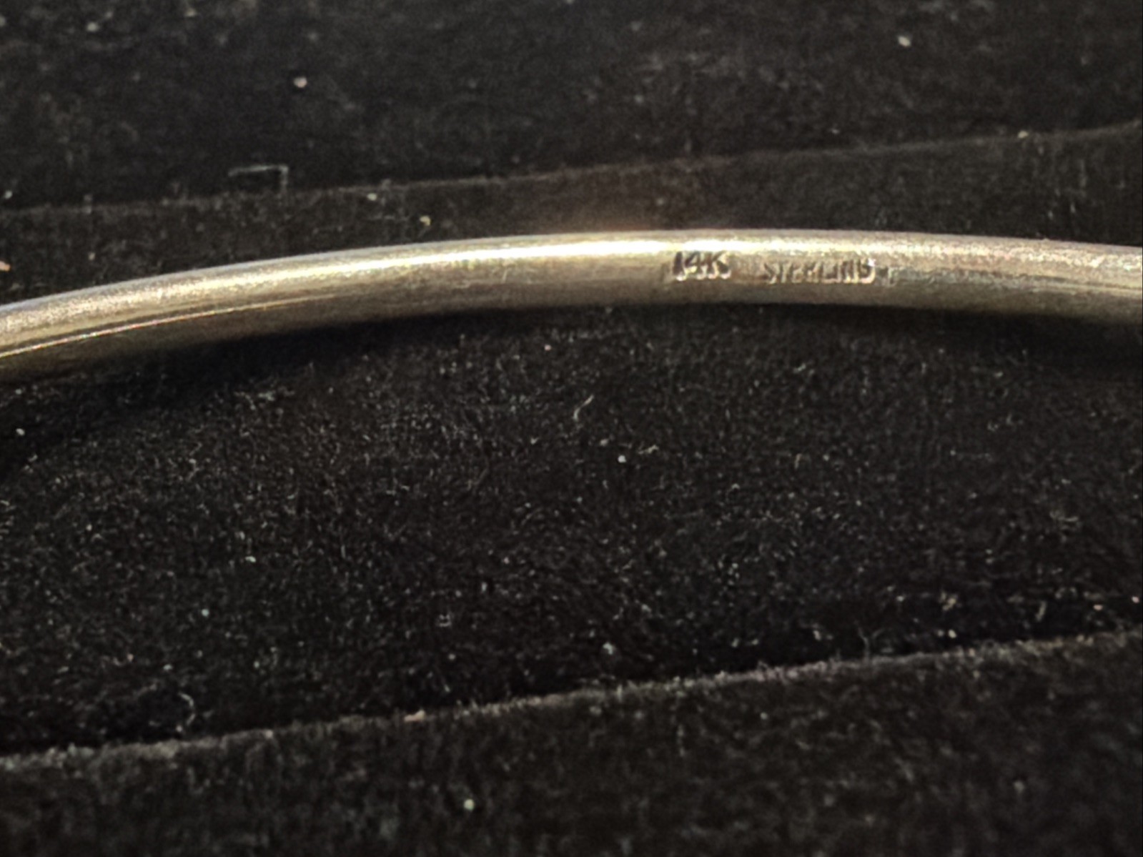 Cape Cod Band Loop Hook and Ball Bangle Bracelet Sterling Silver 14k Sz 6-1/4