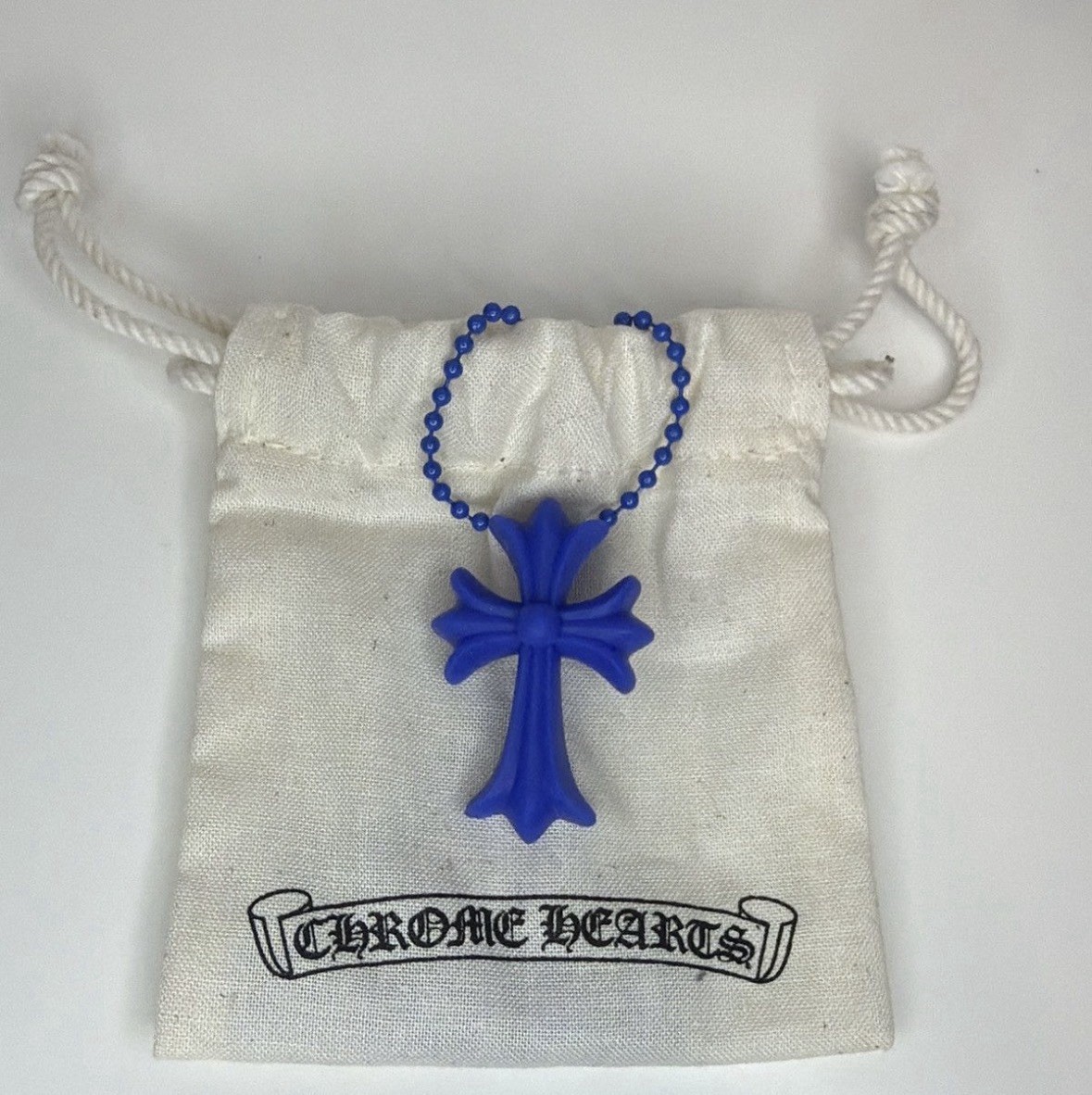 Chrome Hearts Cross Pendant & Necklace Dark Blue Silicone with Dust Bag