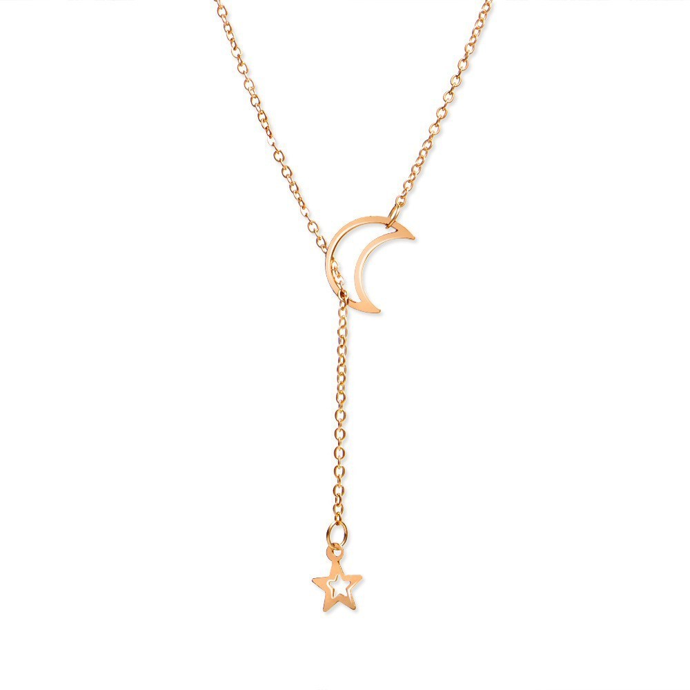 1Pcs Moon & Star Choker Necklace Wholesale,Simple Short Necklace