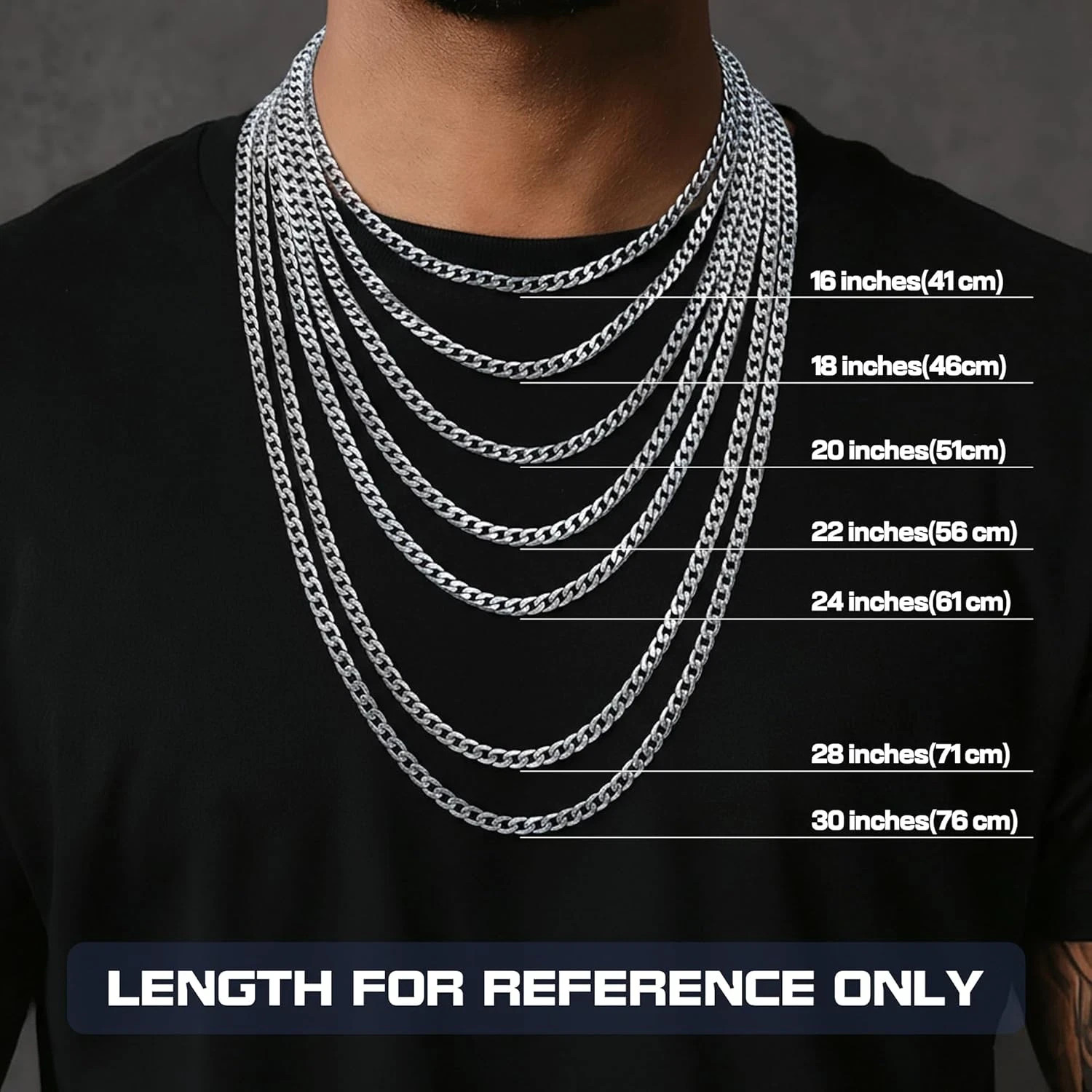 925 Sterling Silver Cross Necklace Beveled Edge for Men Women 5Mm Stainless Stee