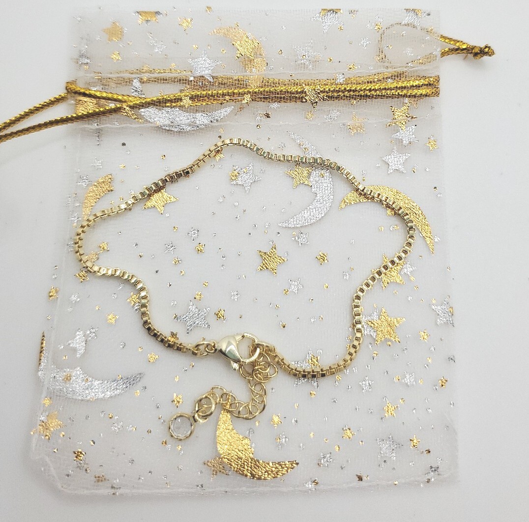 14K Gold -Plated Adjustable Box Chain Bracelet