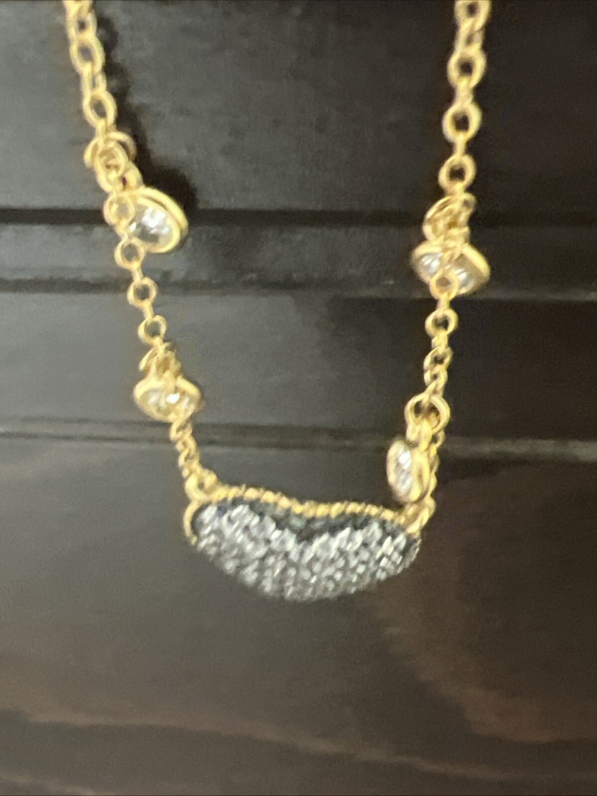 FREIDA ROTHMAN 14kt Gold Plated Sterling Silver Pavé CZ Heart Love Necklace