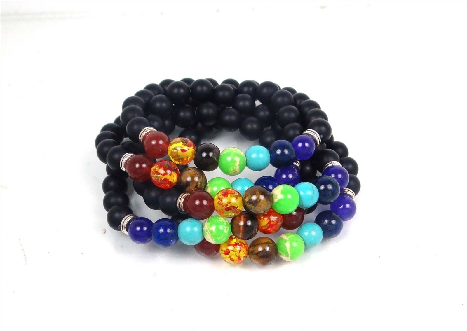 Unisex 7 Chakra Healing Beads Natural Lava Essential Oil diffuser Yoga Bracelet