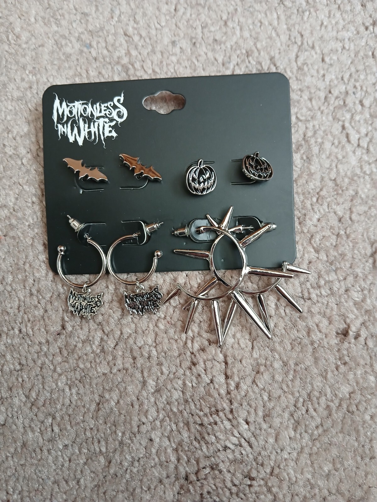 Motionless In White Earring Set From Hot Topic Jewelry Pumpkin Bat