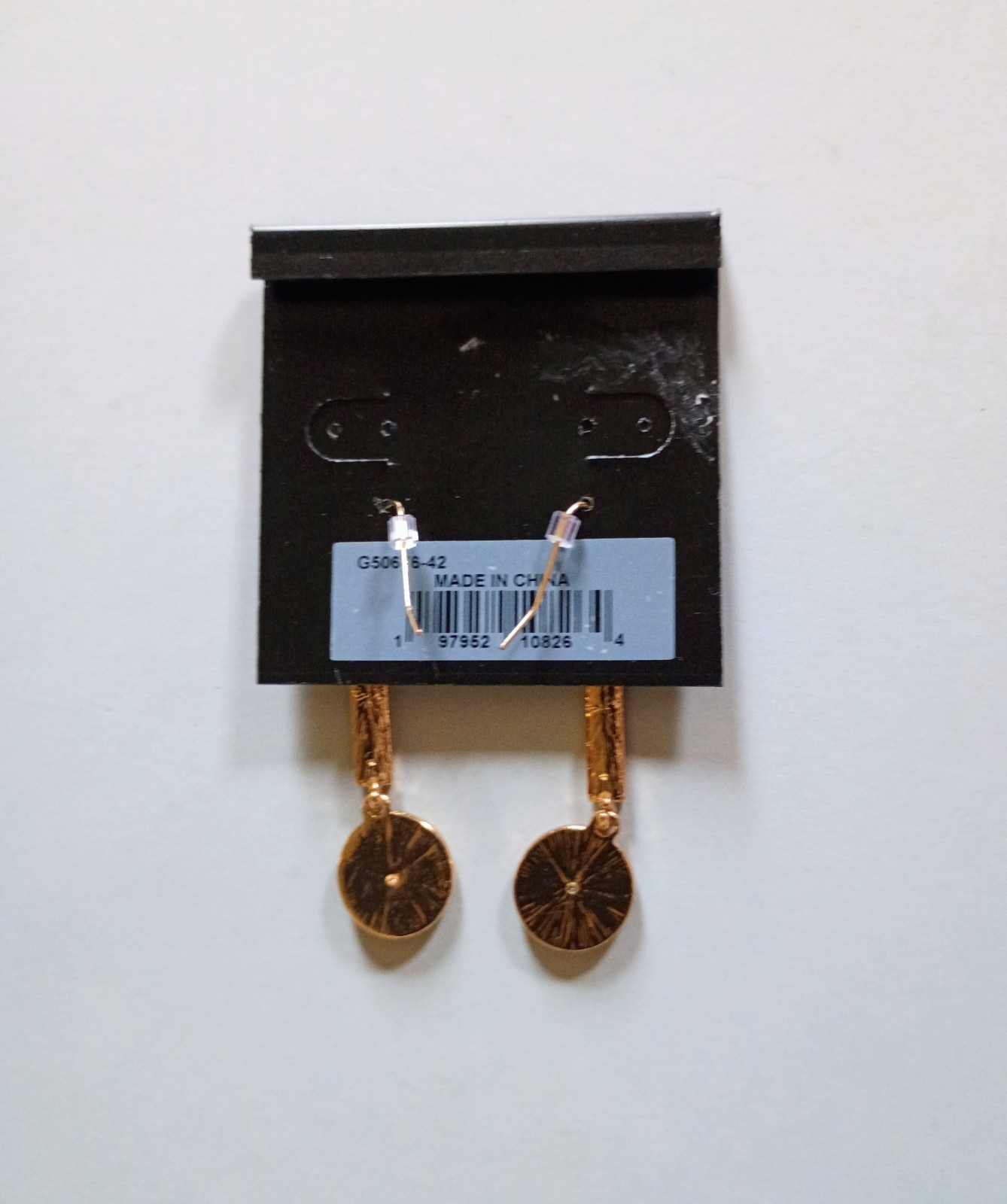 GUESS Gold Tone Simulated Crystal Dangle/Drop Hook Earrings G5066-42