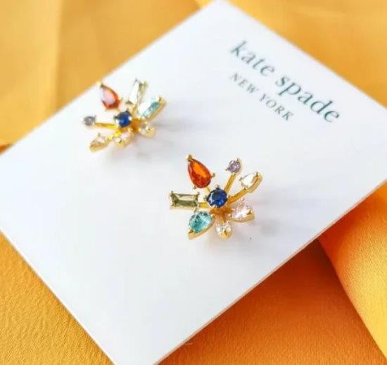 🍟 Kate Spade Firework flower statement Stud Earrings gold plated new