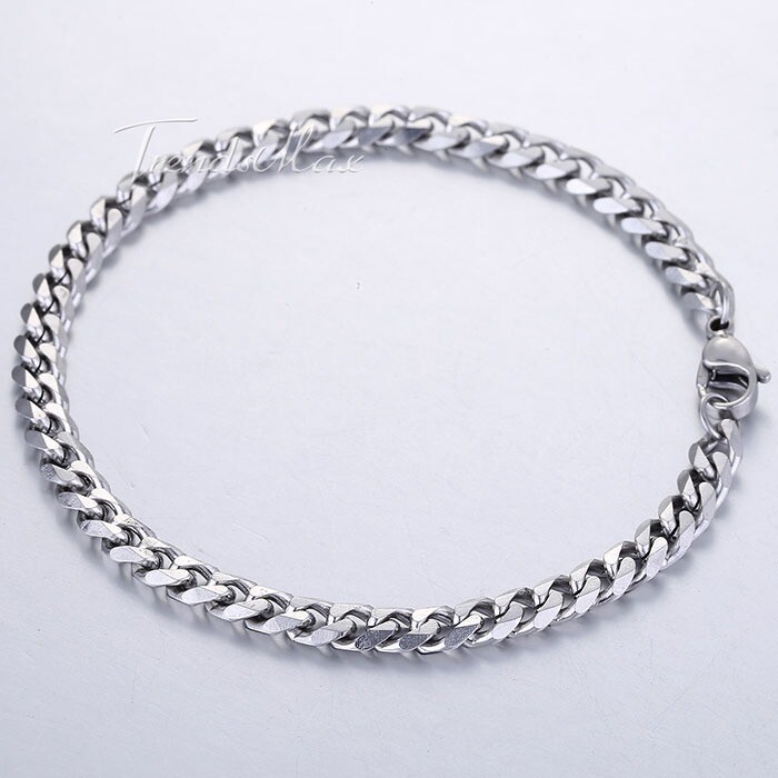 5MM Stainless Steel Curb Chain Anklet/Ankle Bracelet 8″ 9″ 10″ 11″