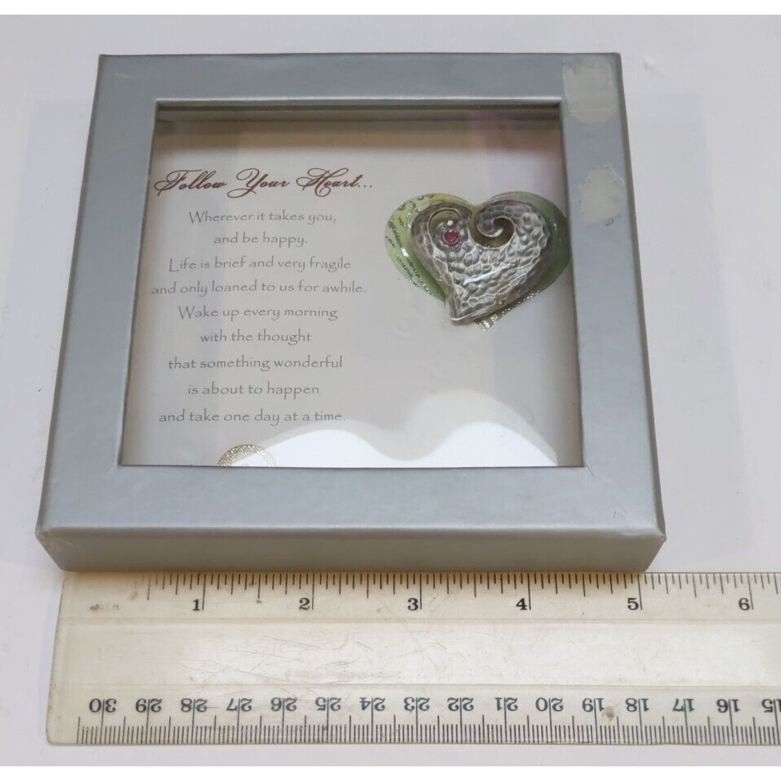 2007 Patricia Darling Dash Heart Pin Brooch With Blank Inside Card NEW Worn Box