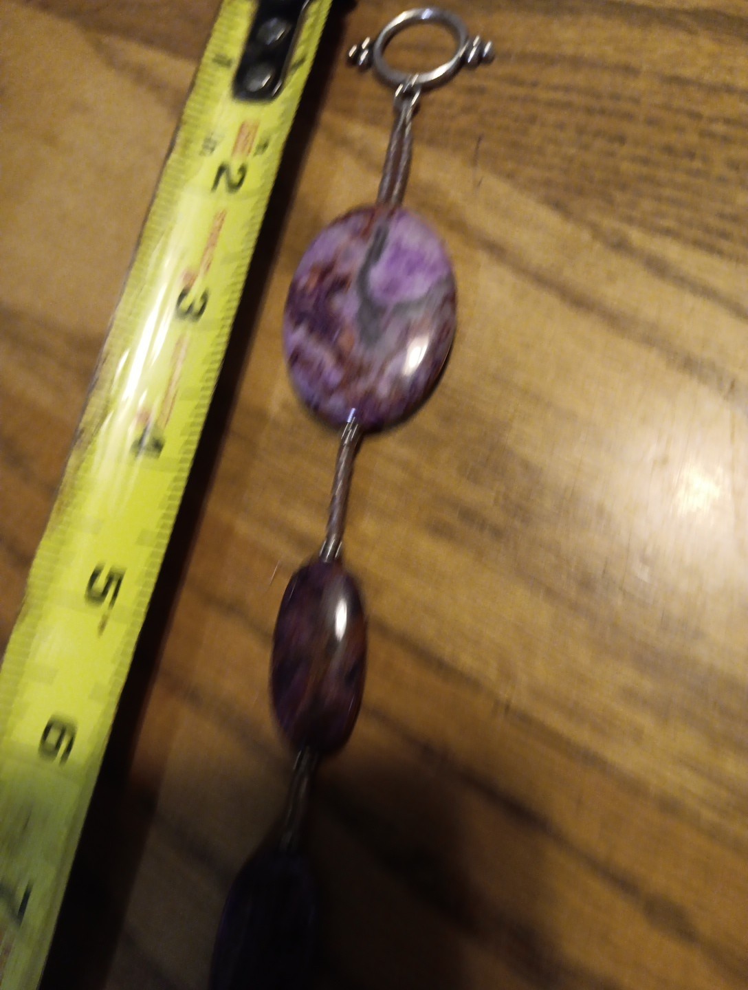 Purple Stone Necklace. 23 In Long