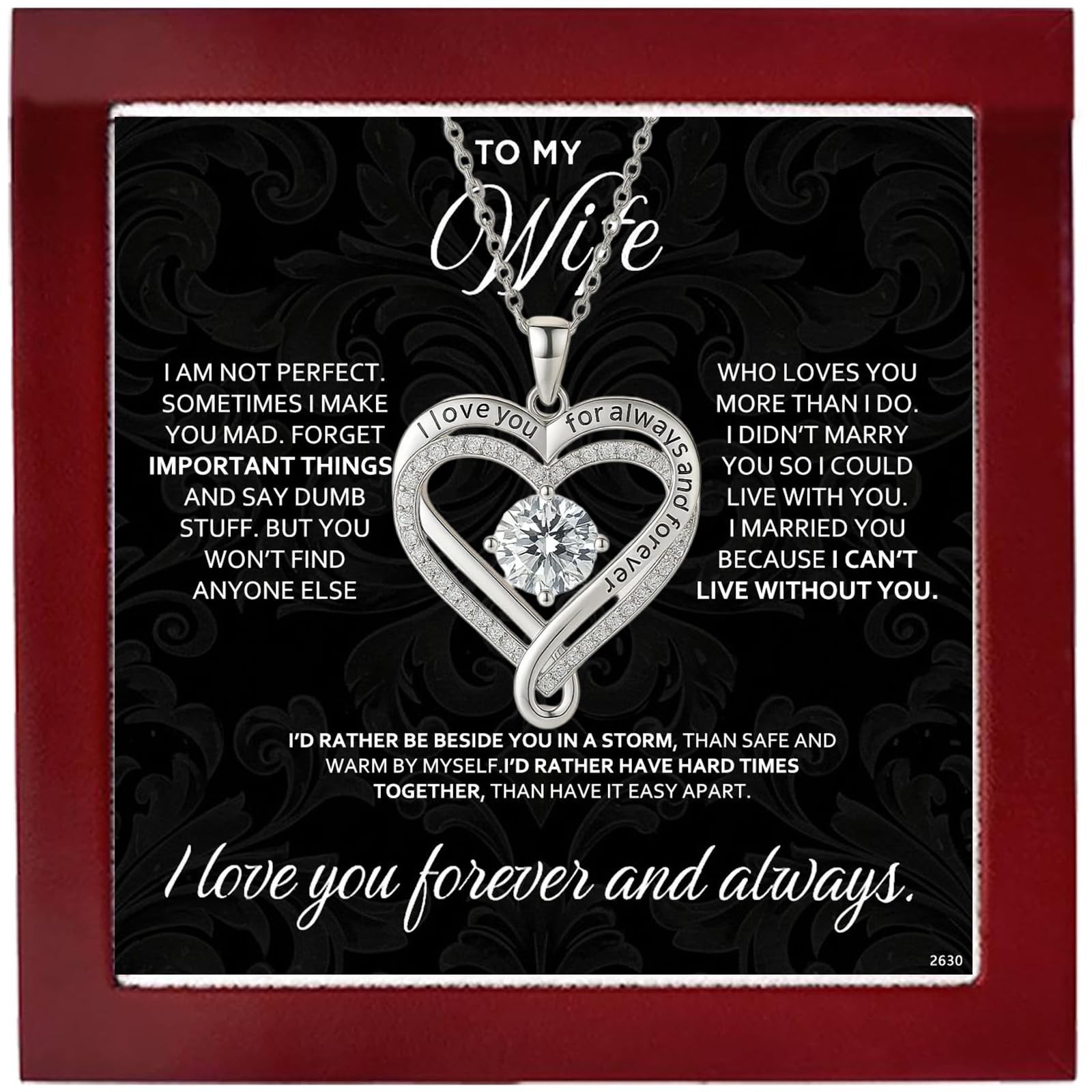 Jewelry Forever Love Heart Necklaces for Wife,I Love You Necklace Valentine’s…