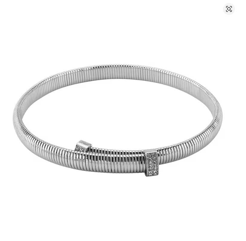 NEW WOMEN’S SILVER RHINESTONE WRAP AROUND COBRA COIL SNAKE NECK CHOKER