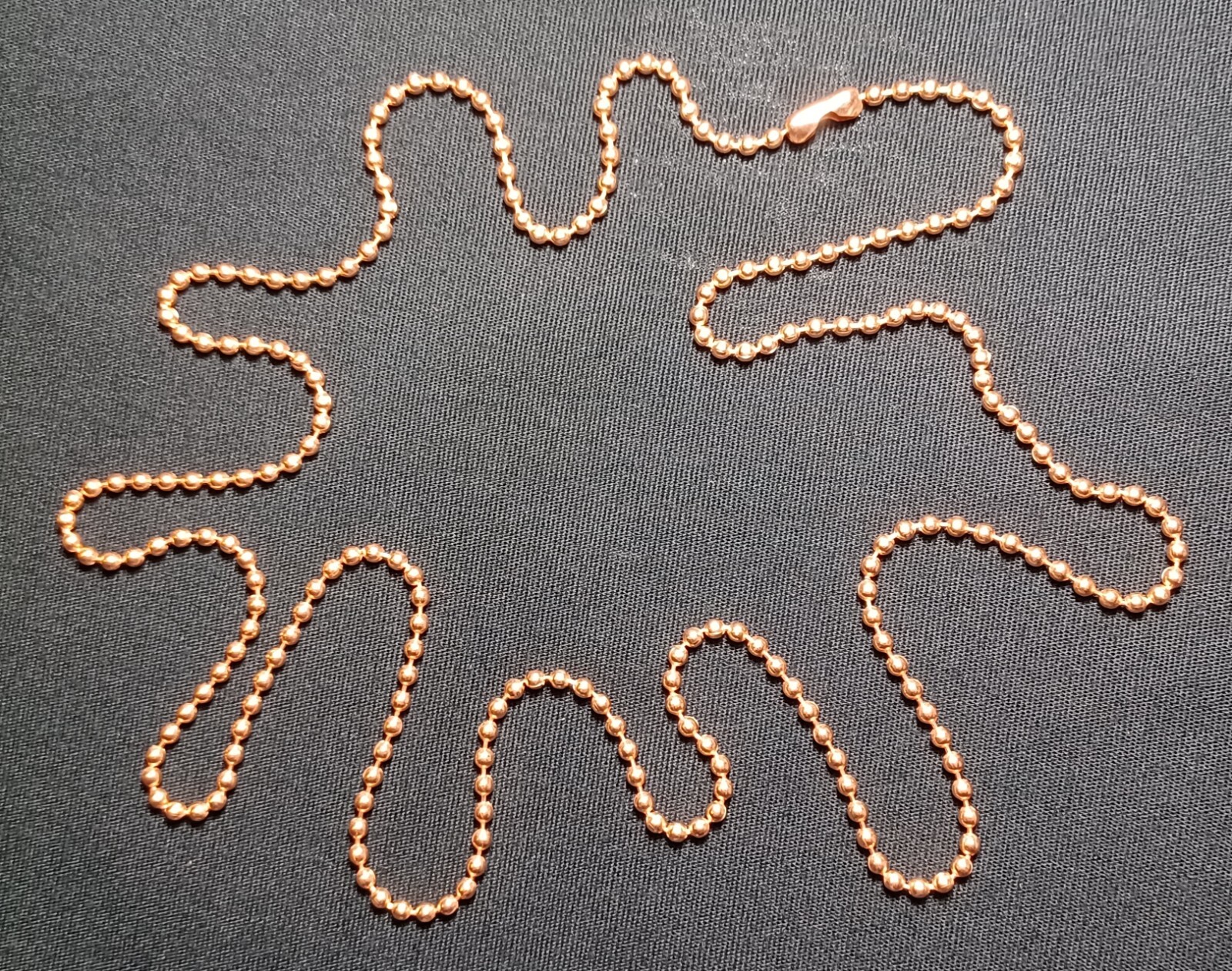 Real Copper Military Dog Tag Chain 2.4mm Ball Bead Necklace Many Sizes Available