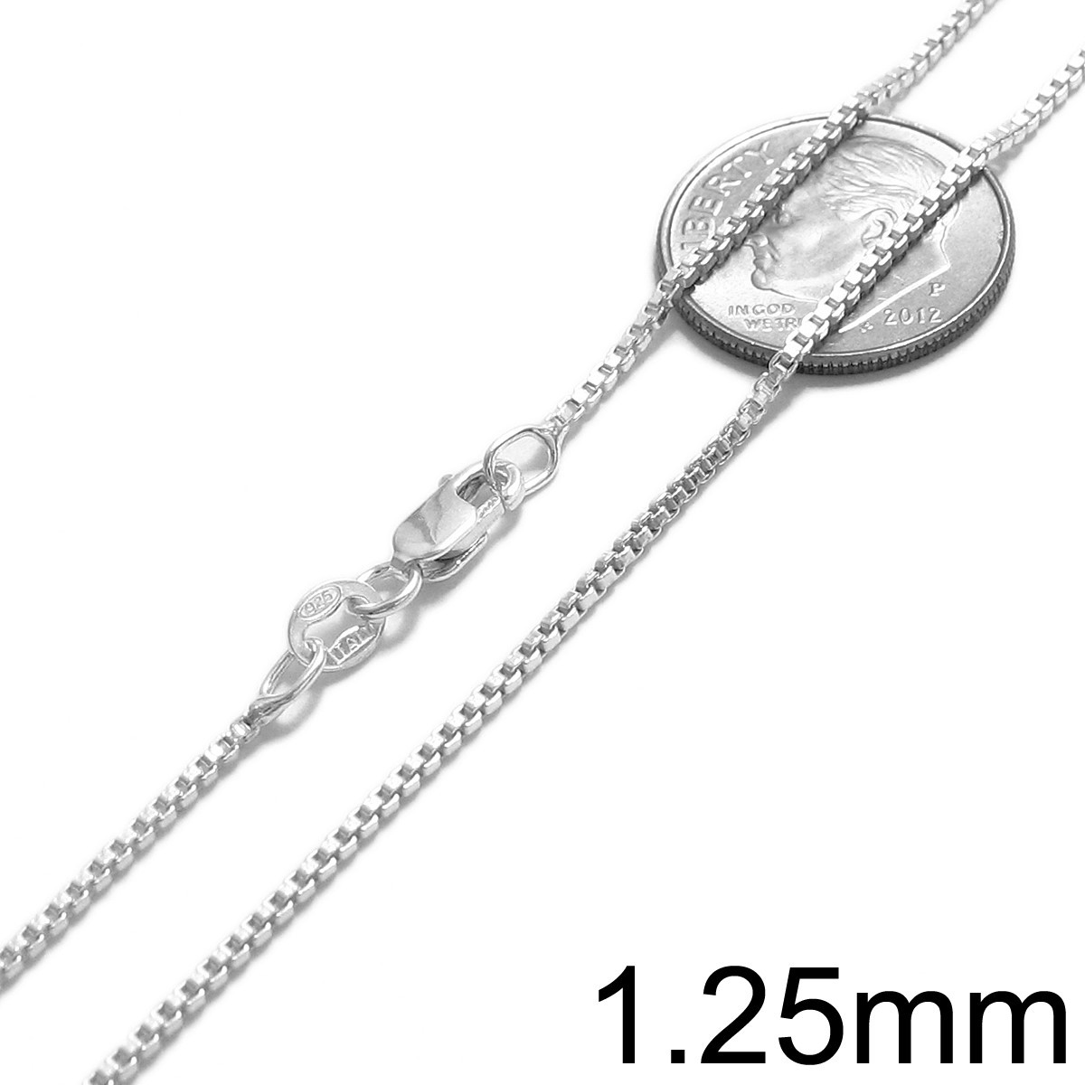 Guaranteed 925 Sterling Silver Box Chain Necklace w/ Strong Lobster Lock Italy