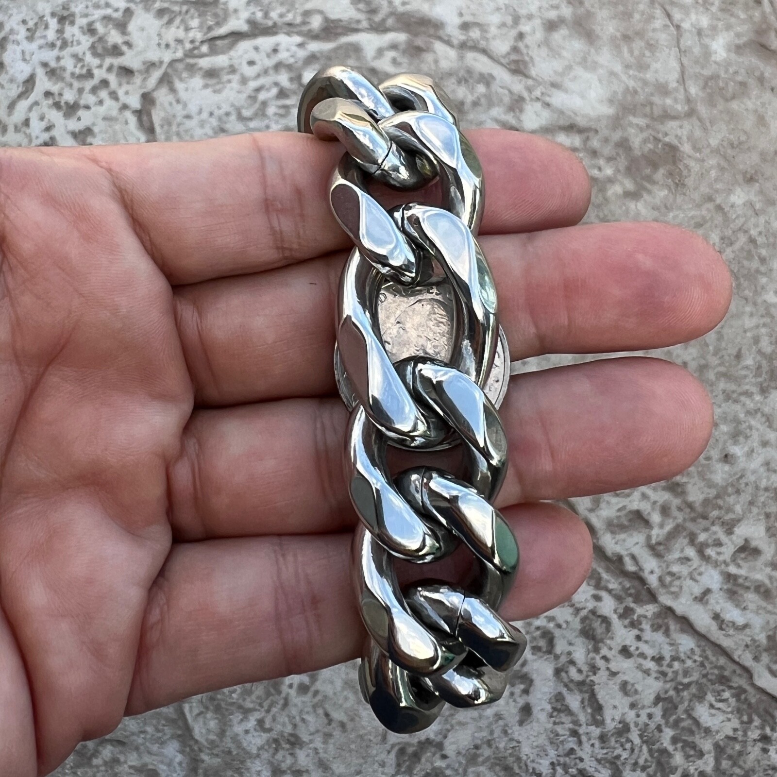 Mens Figaro Link Chain 316L Stainless Steel Heavy Necklace 22MM Thick 18″-30″ in