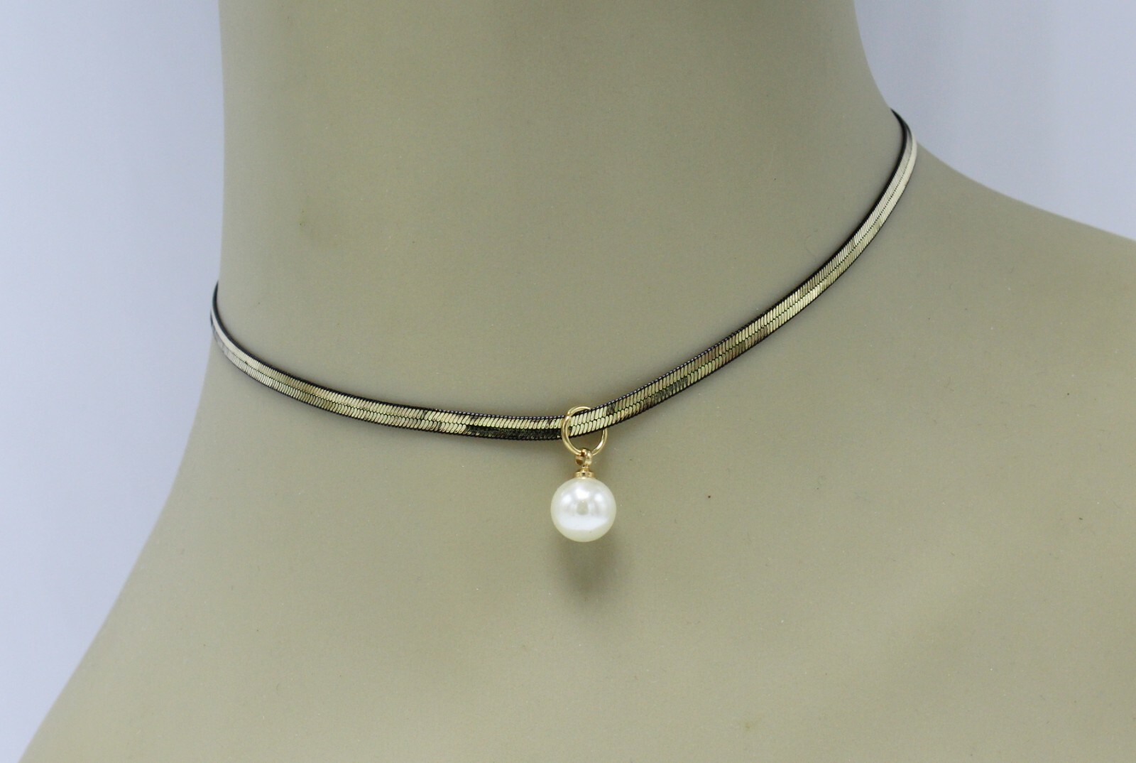 Wholesale 50 Pieces Gold & Black Faux Pearl Choker Necklaces #N2291-50