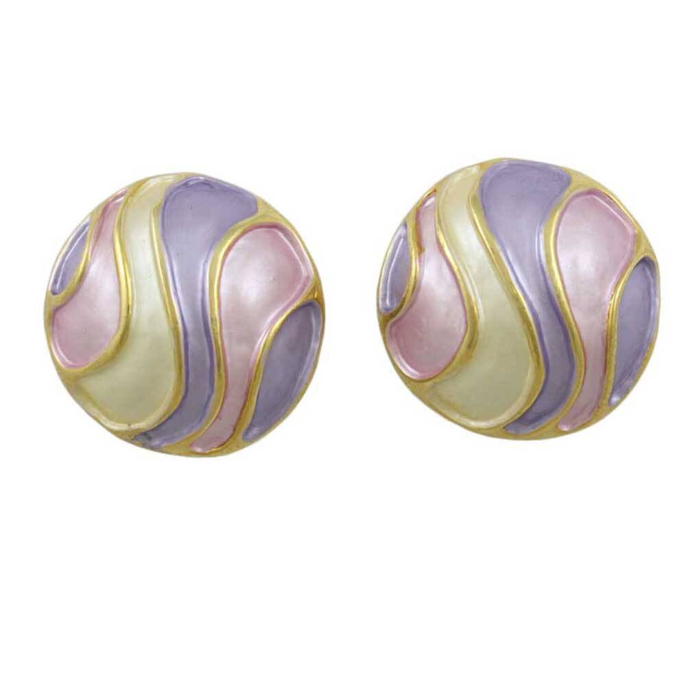 Pastel Enamel Striped Dome Pierced Earring – EQ440