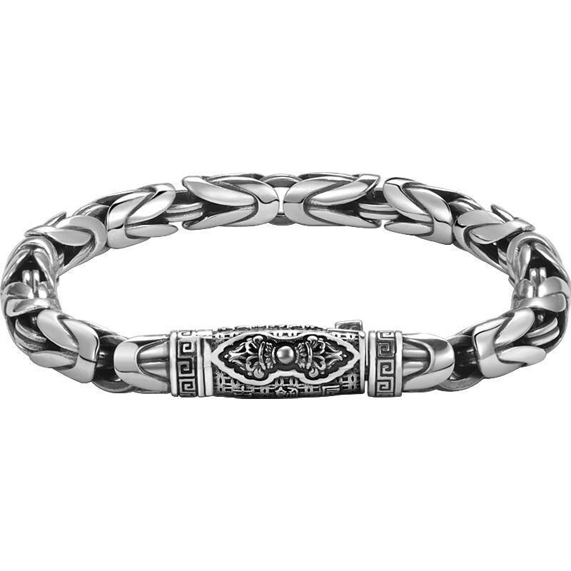 18/20/22CM Silver-Plated Bangle Bracelet Chain Popular Vintage Jewelry Mens HOT