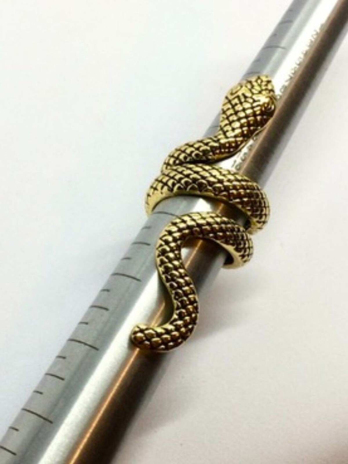 GOLD TONE SNAKE RING Serpent Wrap Statement Cobra Size 6.5