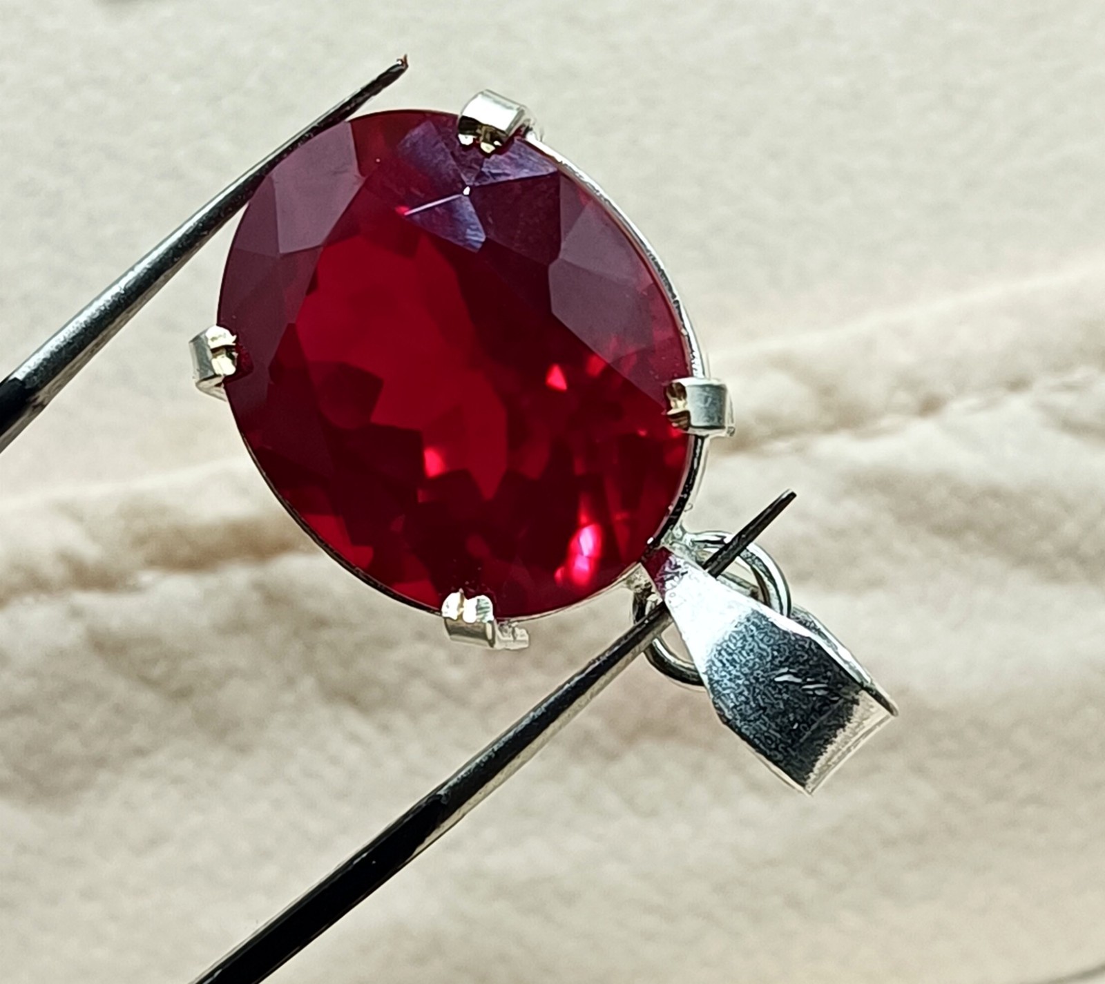 EGL Certified 40.60 Ct Natural RUBY 925 Solid Silver Pendant Loose Gemstone