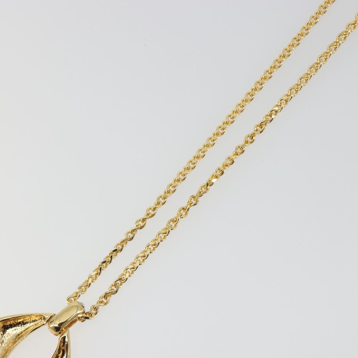 SAINT LAURENT Necklace Metal Gold Tone Auth bs35794