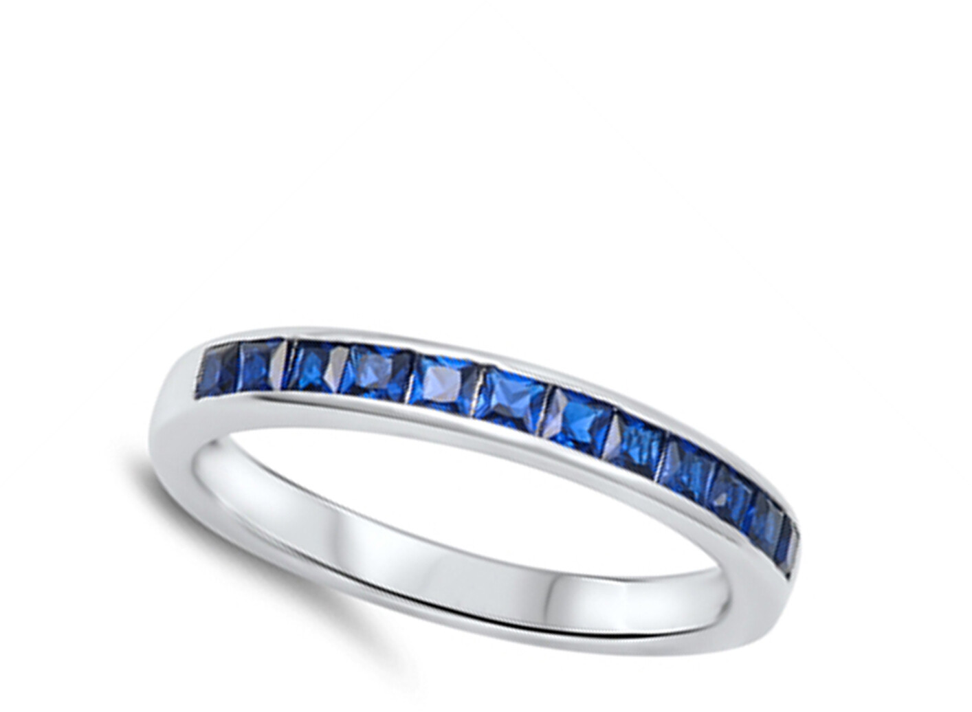 Stackable Blue CZ Beautiful Ring .925 Sterling Silver Band Sizes 5-10