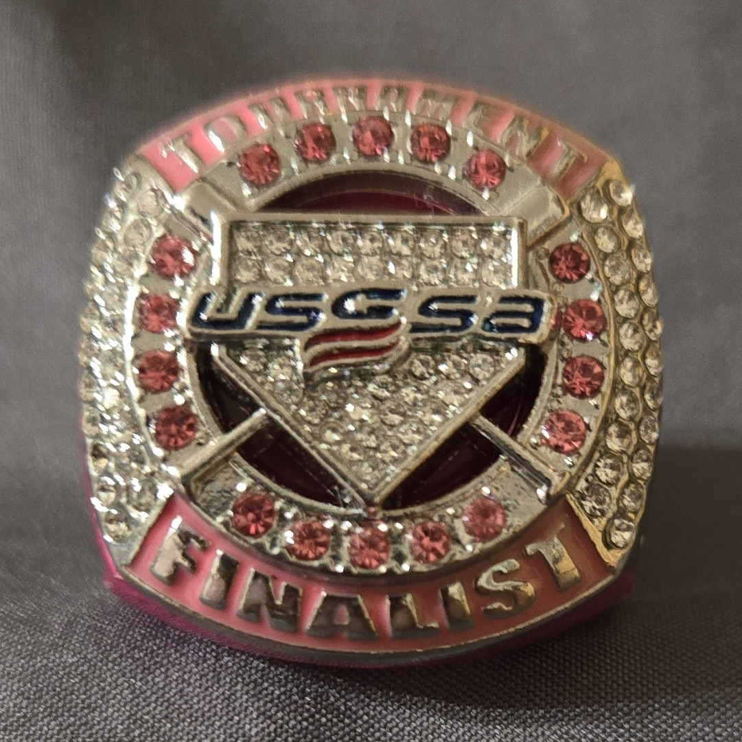 USSSA Tournament Finalist Championship Ring Pink/Silver Stones