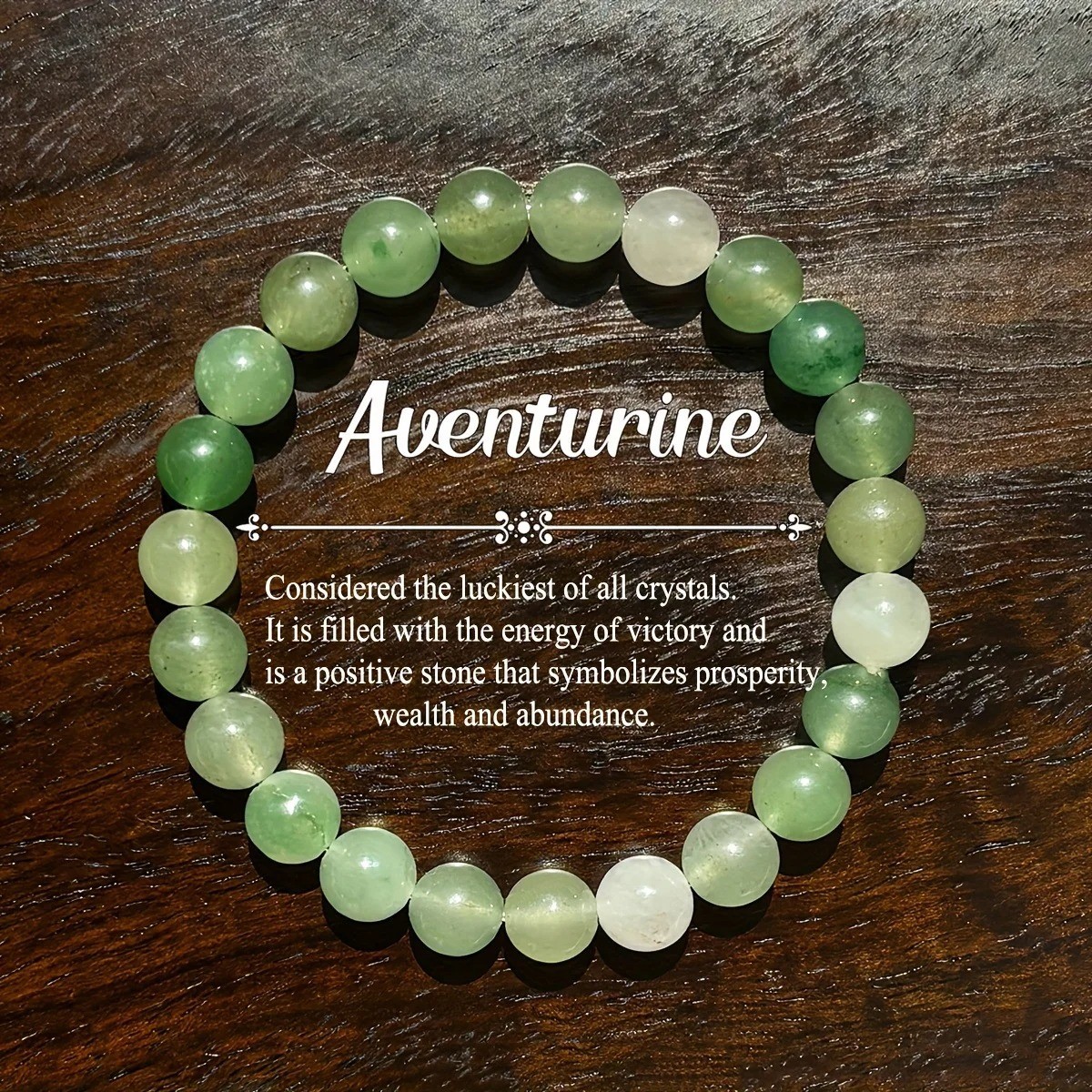 Green Aventurine Bracelet 18cm Natural Stone Beads Prosperity Wealth Luck Gift