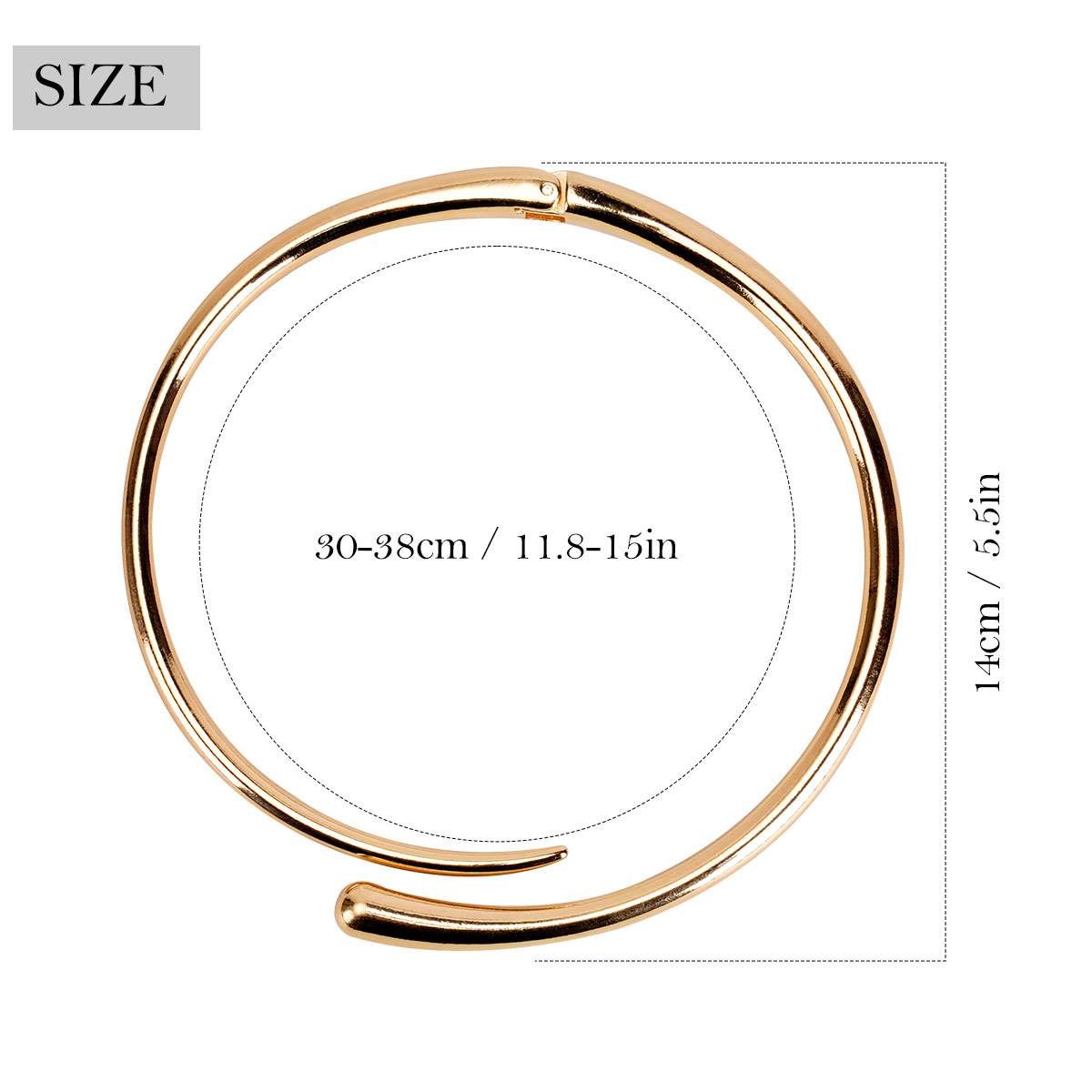 Chunky Gold Plated Metal Collar Necklace | Sculptural Statement Jewelry Ladies