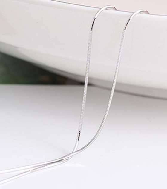 925 Stamped Sterling Silver Plated 18″ Snake Chain 1mm Necklace Men or Women