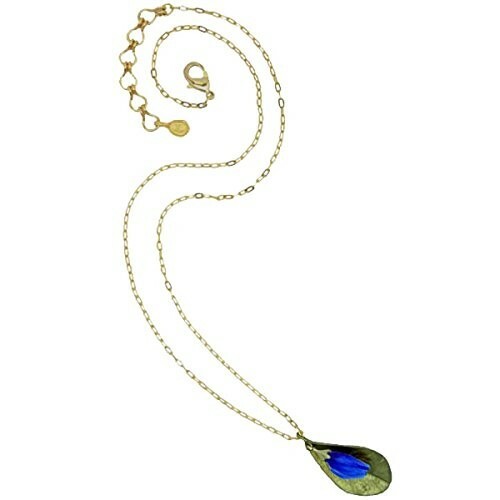 MICHAEL MICHAUD False Indigo Leaf & Blue Glass Necklace 9031