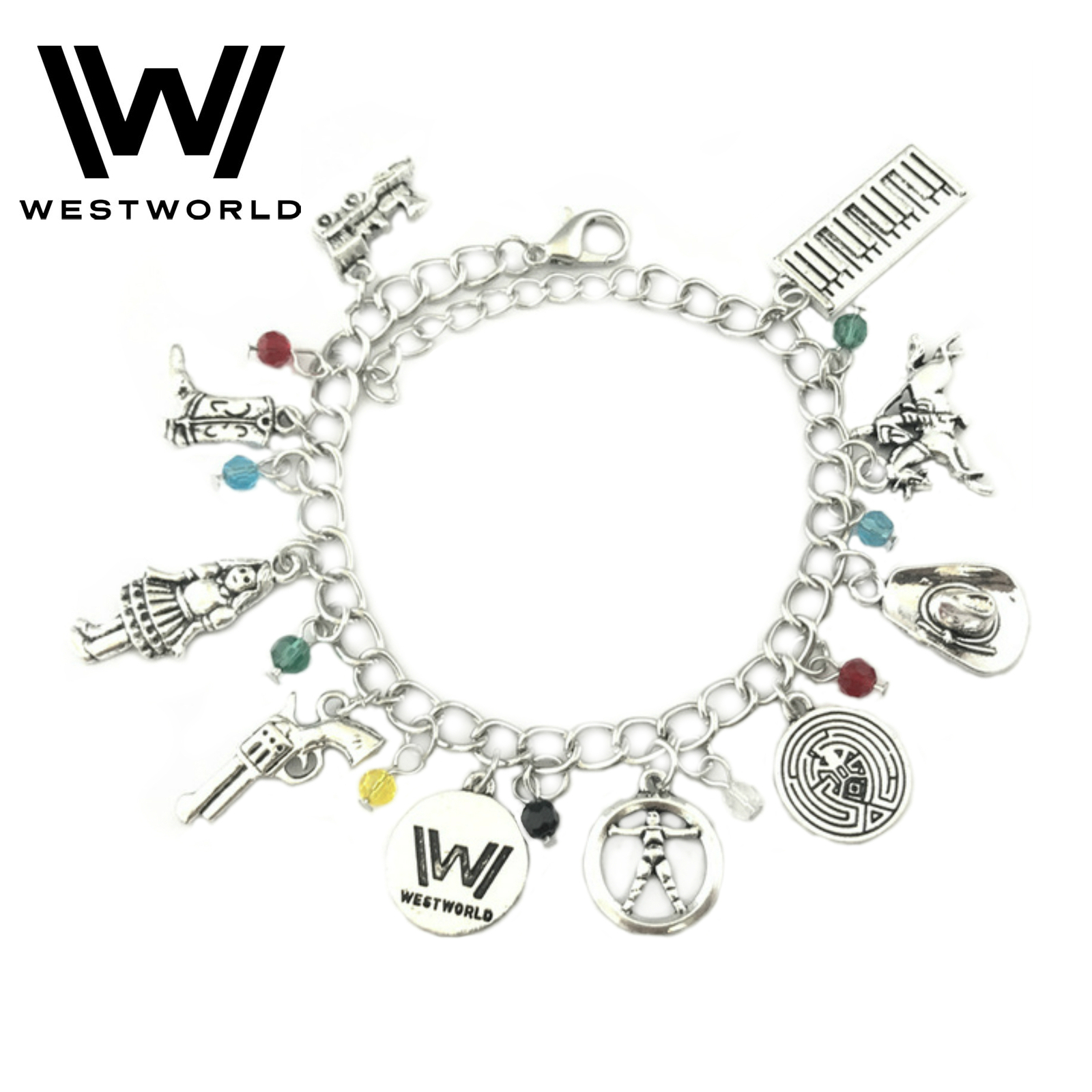 West World Fashion Novelty Charm Bracelet Movie TV Series with Gift Box