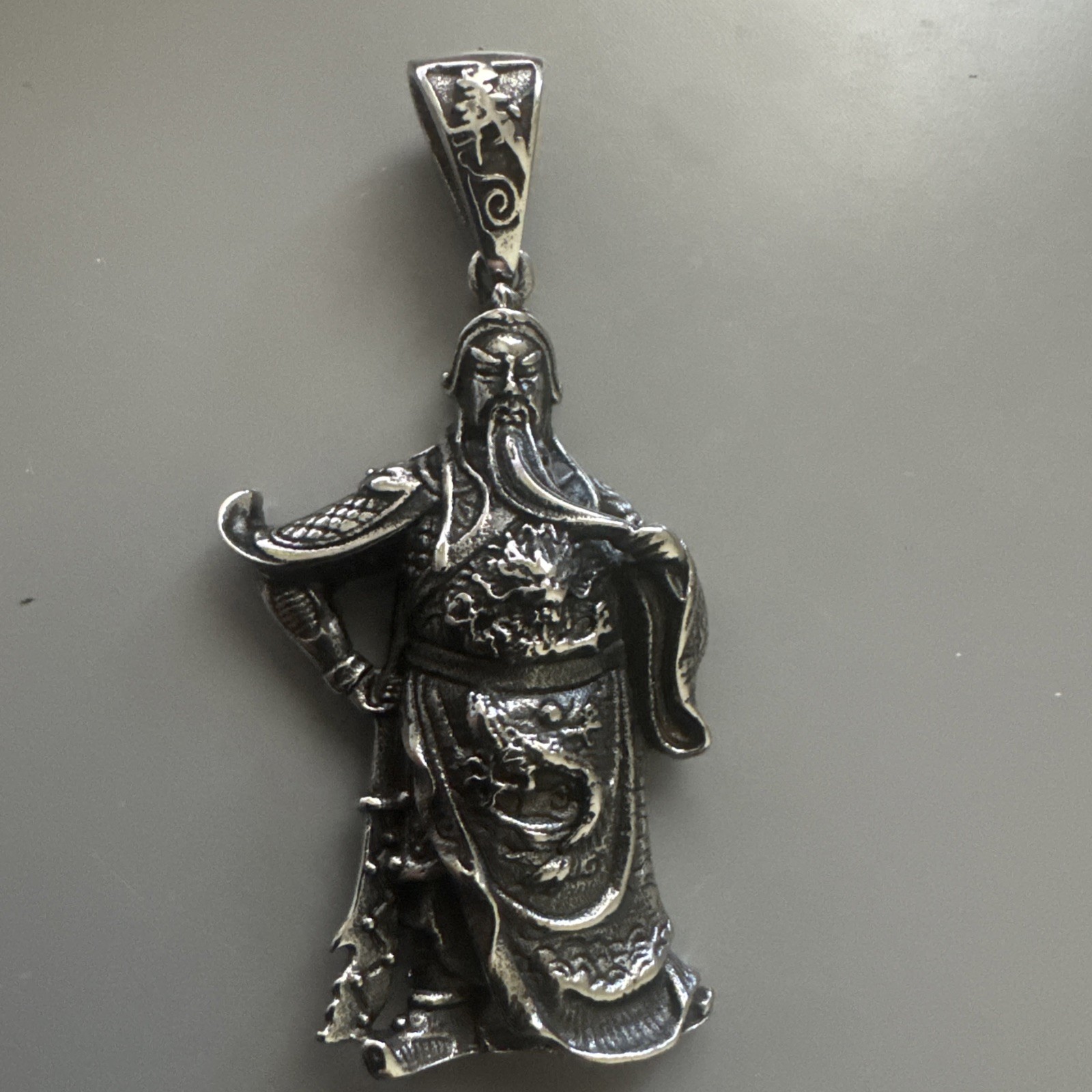 Guan Yu Gong Chinese General 3 Kingdoms Pendant Stainless Steel 24 Inch Chain