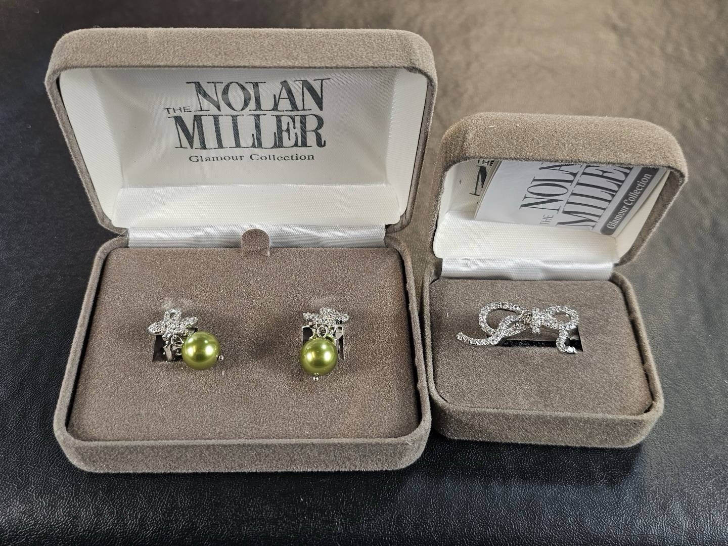 VTG Nolan Miller Glamour Collection Ring & Earrings Set QVC Original Box/Papers