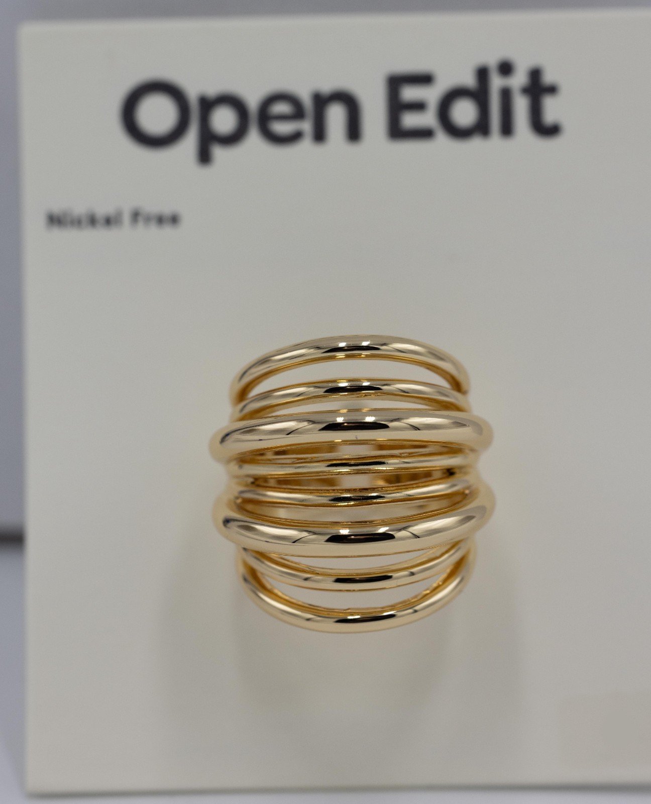 Open Edit Gold-Tone Multi-layered Size 7 Nickel Free Nordstrom NWT