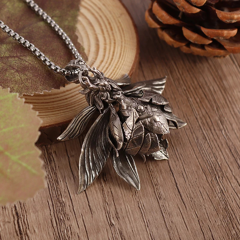 Flower Fairy Jewelry Vintage Silvery Sexy Fairy Tale Angel Pendant Necklace
