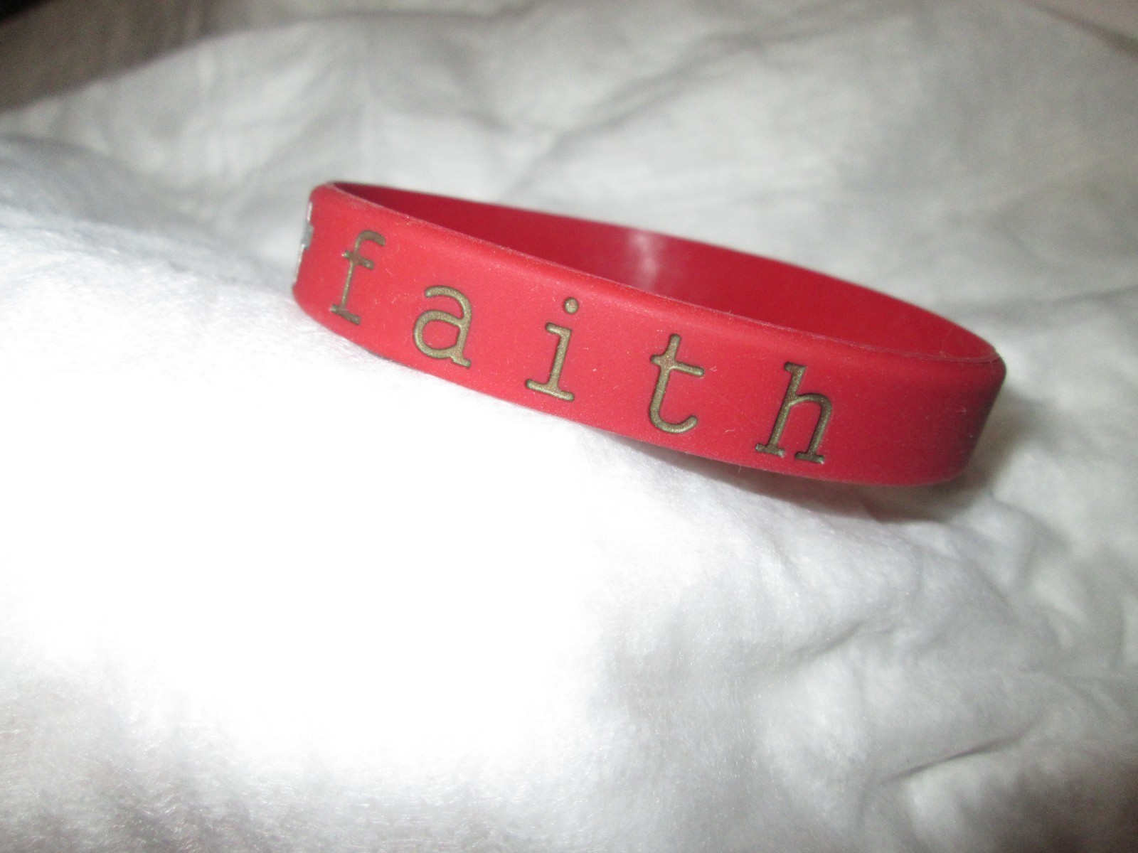 Red Silicone Bracelet Faith New