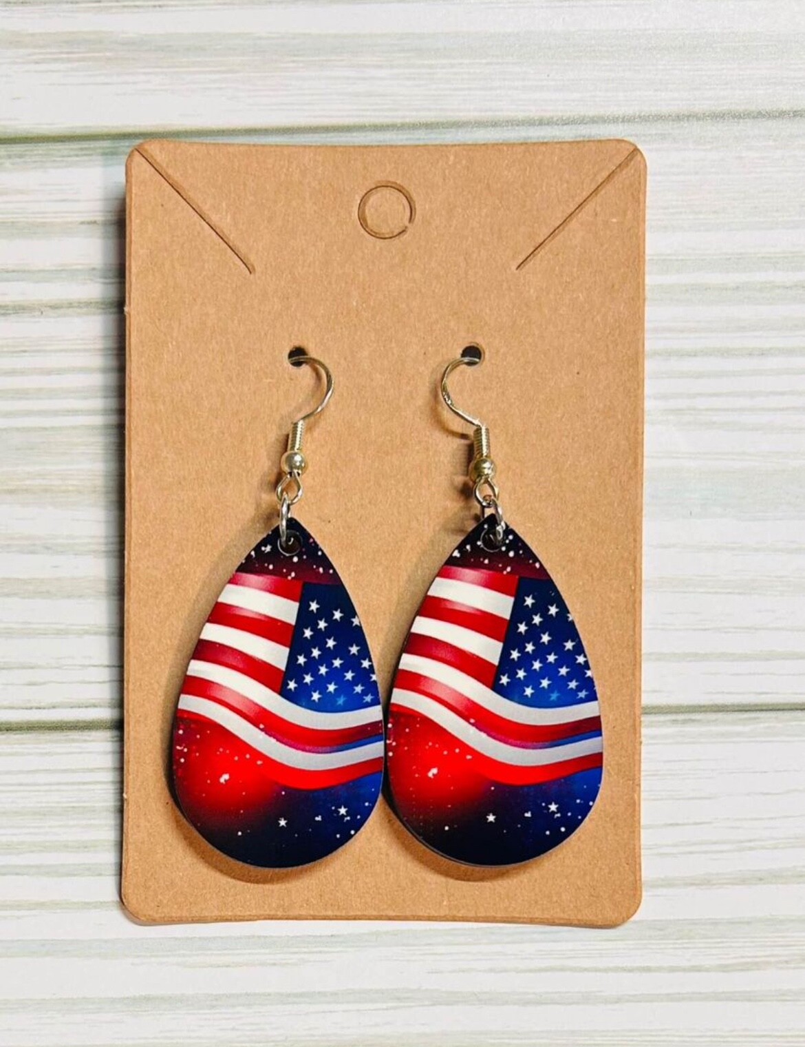 Red white and blue patriotic earrings
